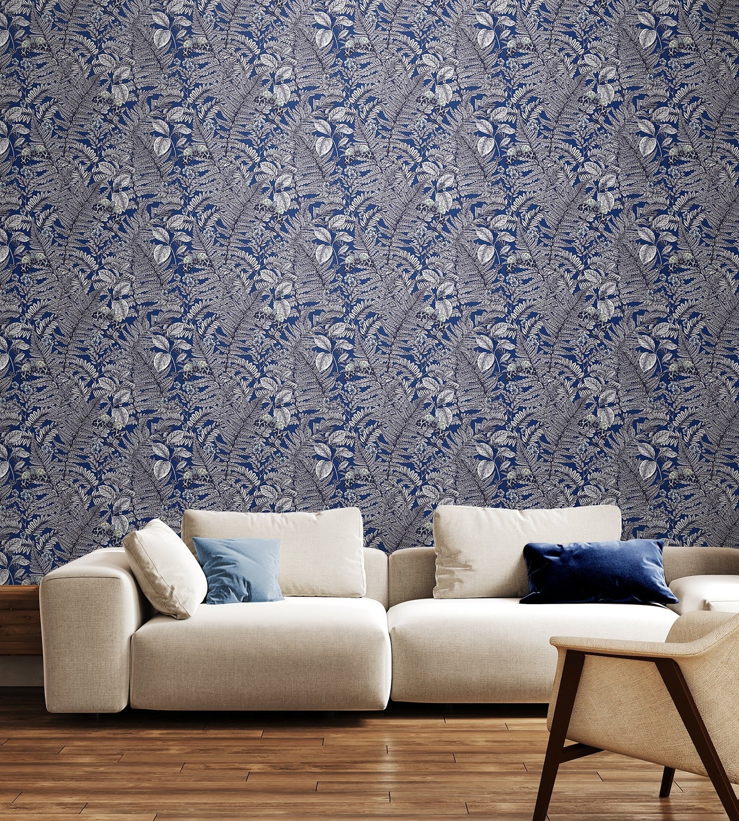 Hoopla Walls Wild Ferns Indigo - Hot Tub Shop