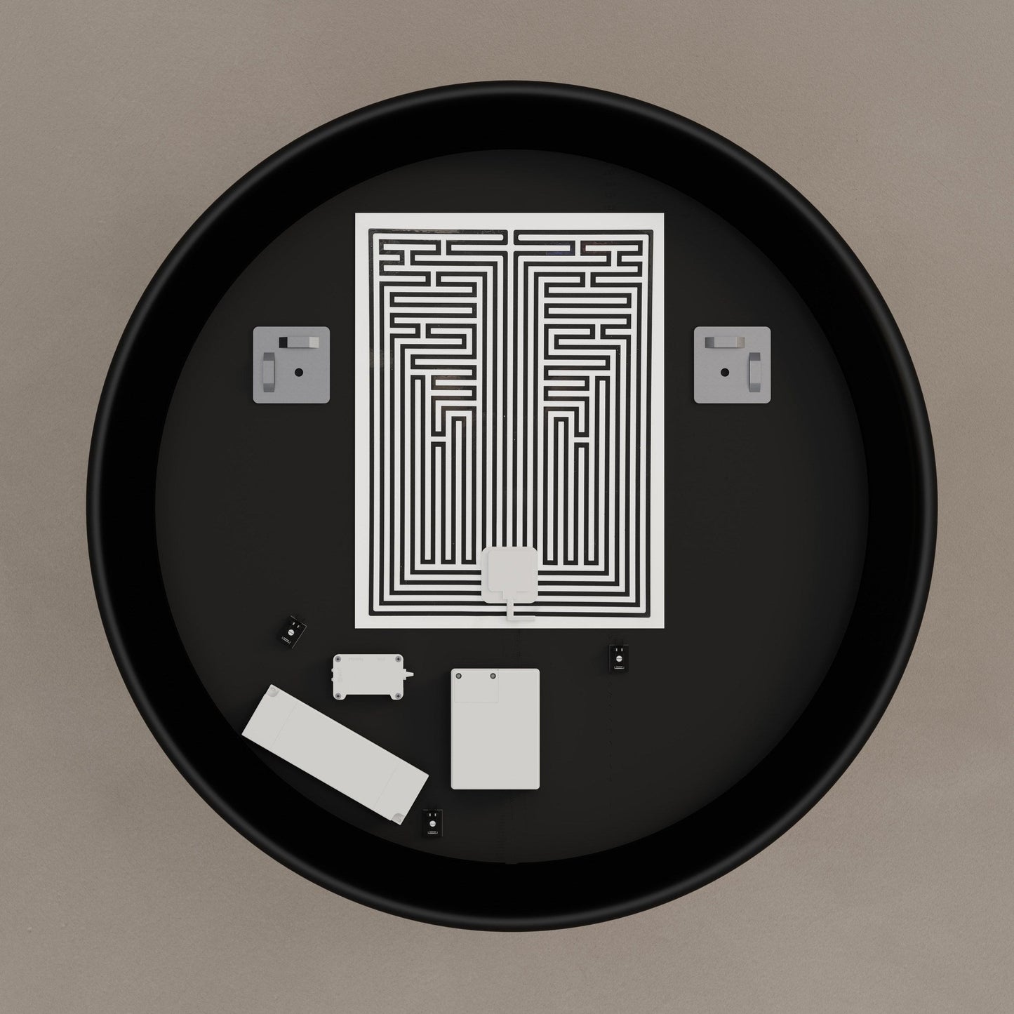 Origins Living Luxor Round Illuminated Mirror 80cm Gold & Black