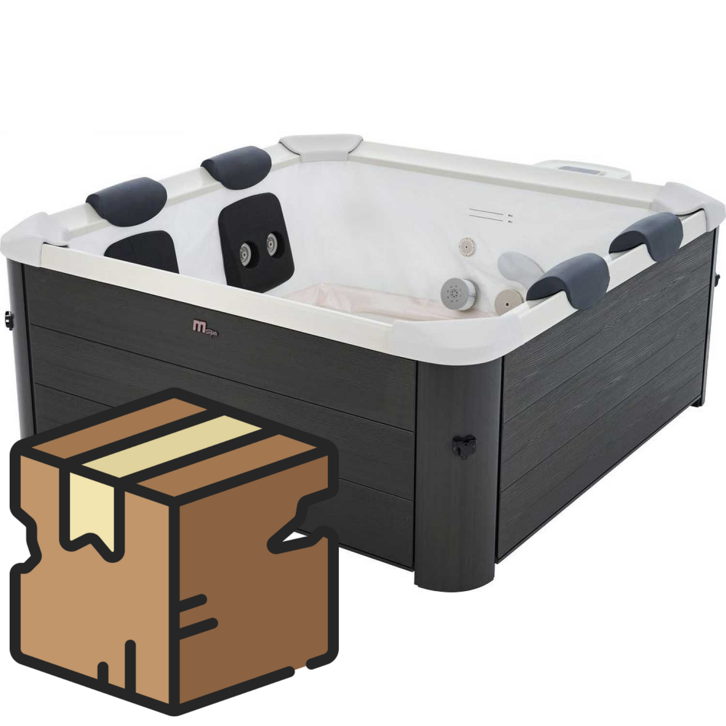 MSpa Oslo Hot Tub - Grey (Minor Packaging Damage) - Hot Tub Shop