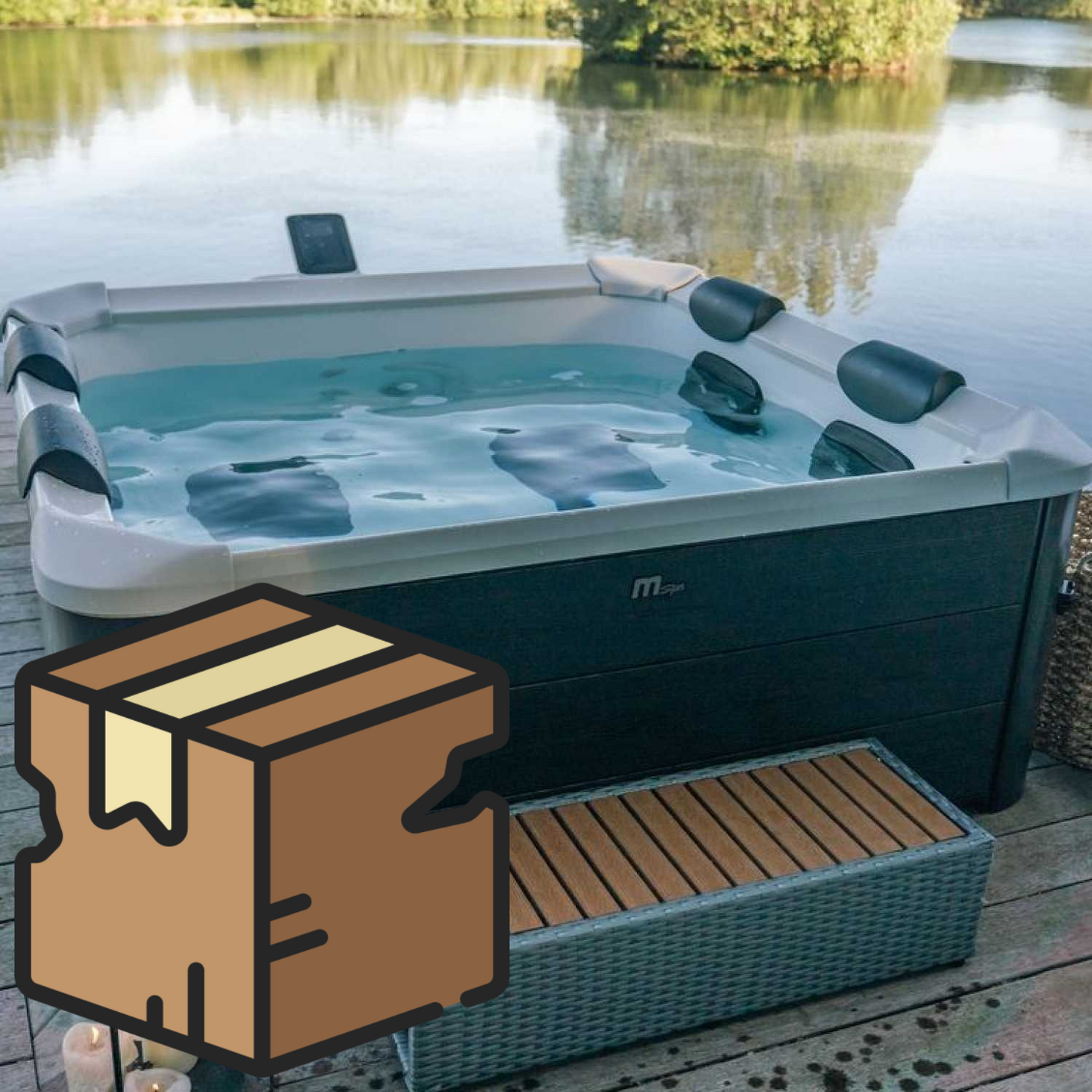 MSpa Oslo Hot Tub - Grey (Minor Packaging Damage) - Hot Tub Shop