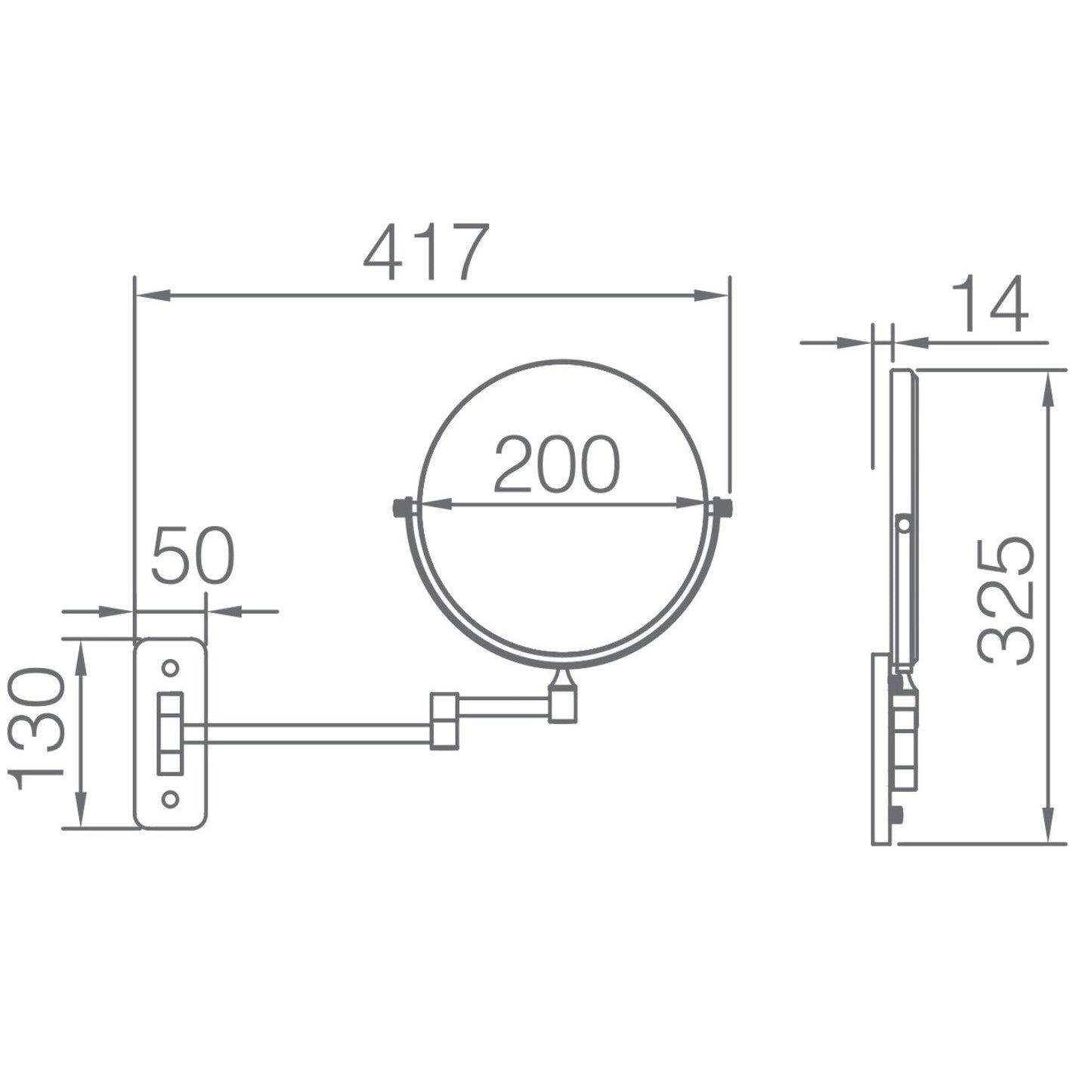 Origins Living Mason Reversible 5 X Magnifying Wall Mirror Chrome