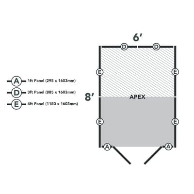4LIFE Overlap Pressure Treated 8ft x 6ft Apex Shed - Double Door, No Windows - Hot Tub Shop