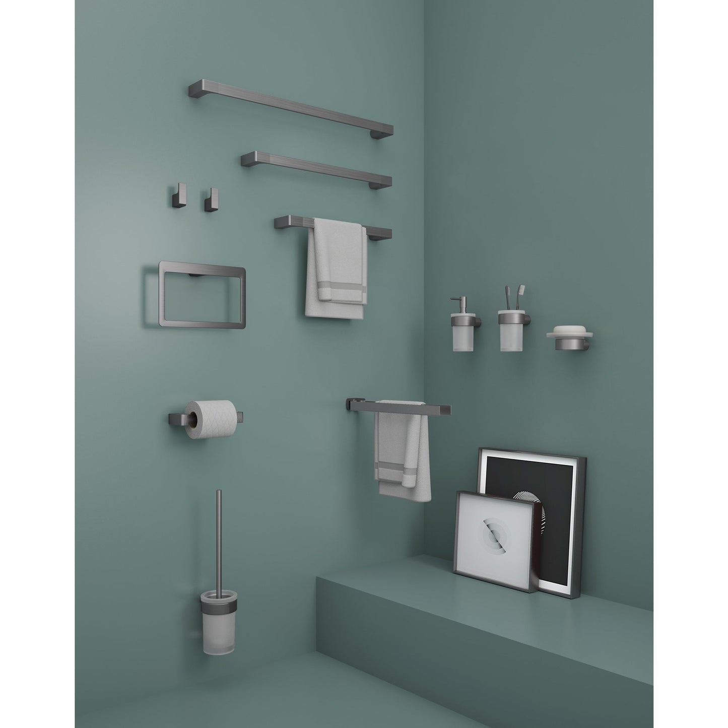 Origins Living Gedy Pirenei Towel Rail 35cm Gunmetal - Hot Tub Shop