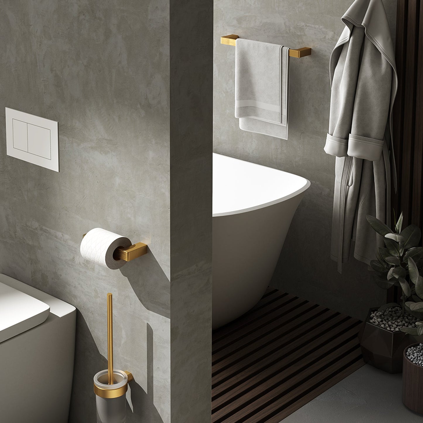 Origins Living Gedy Pirenei Double Swing Towel Rail Brushed Gold