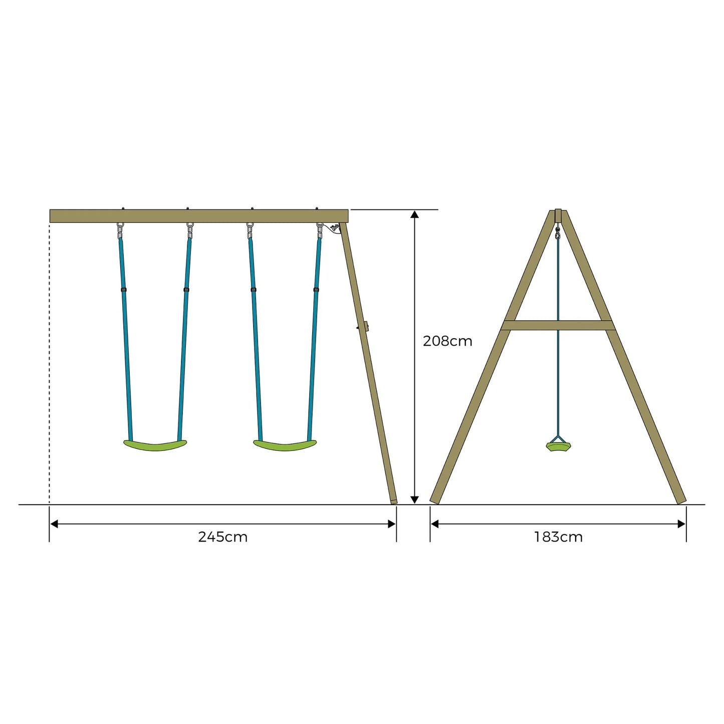 TP Castlewood Double Wooden Swing Arm - FSC® certified