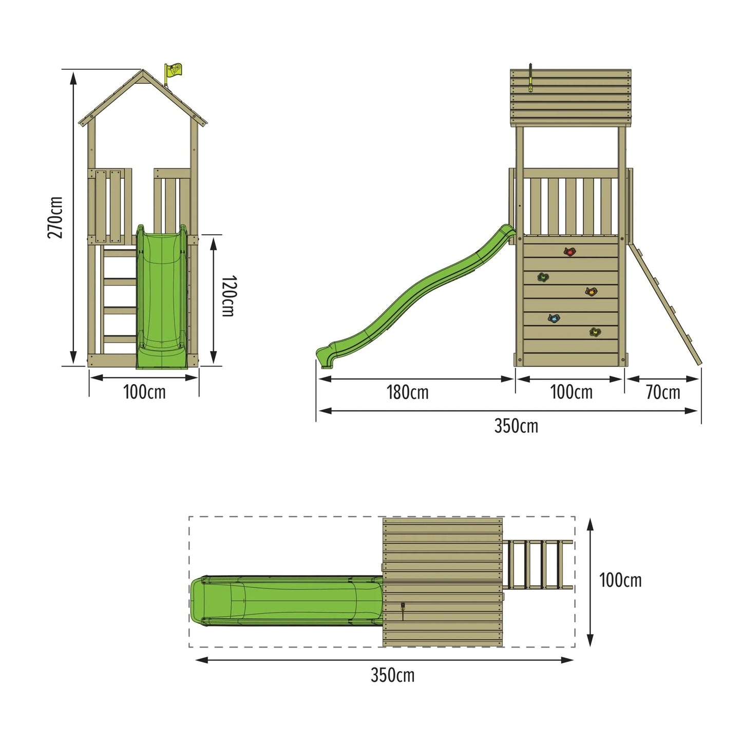 TP Skywood Wooden Play Tower - FSC® certified
