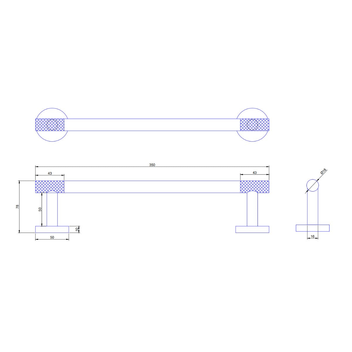 Origins Living Turner Towel Rail 35cm Brushed Brass - Hot Tub Shop