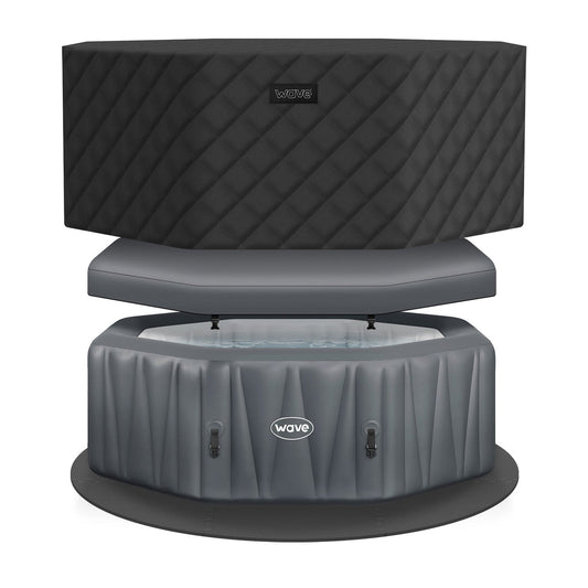 Wave Aegean 6 Person Inflatable Hot Tub - Dark Grey (Energy Efficient Bundle)