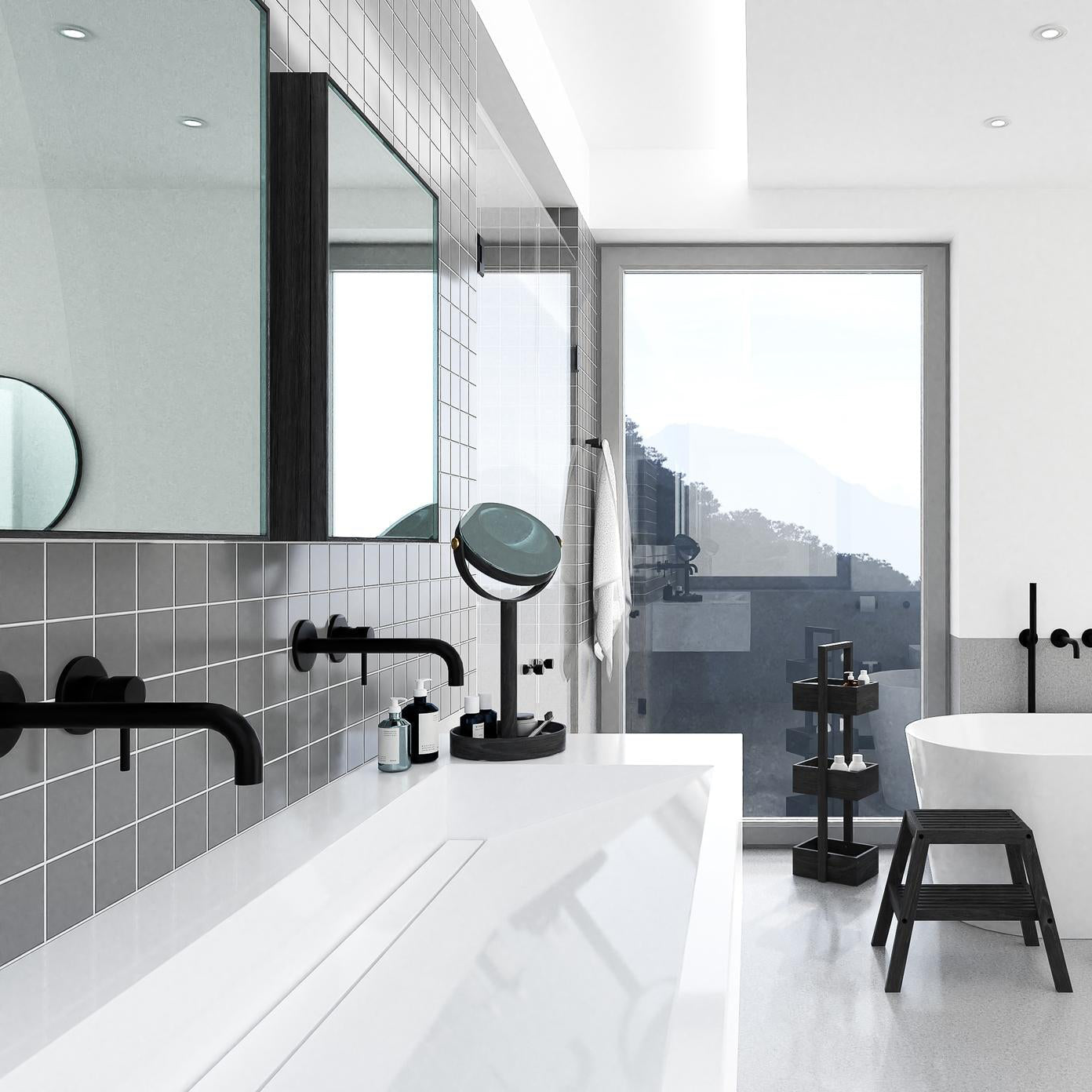 Wireworks Bath Cabinet Slimline 550 Dark Oak