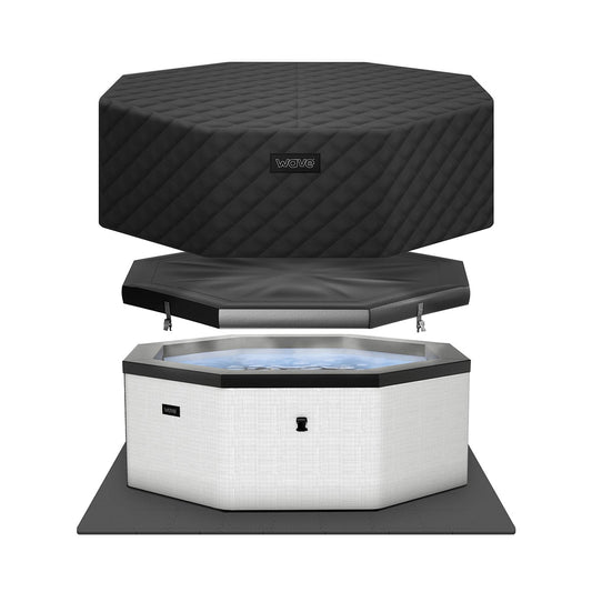 Wave Como 6 Person Eco Foam Hot Tub - Pebble White (Energy Efficient Bundle)