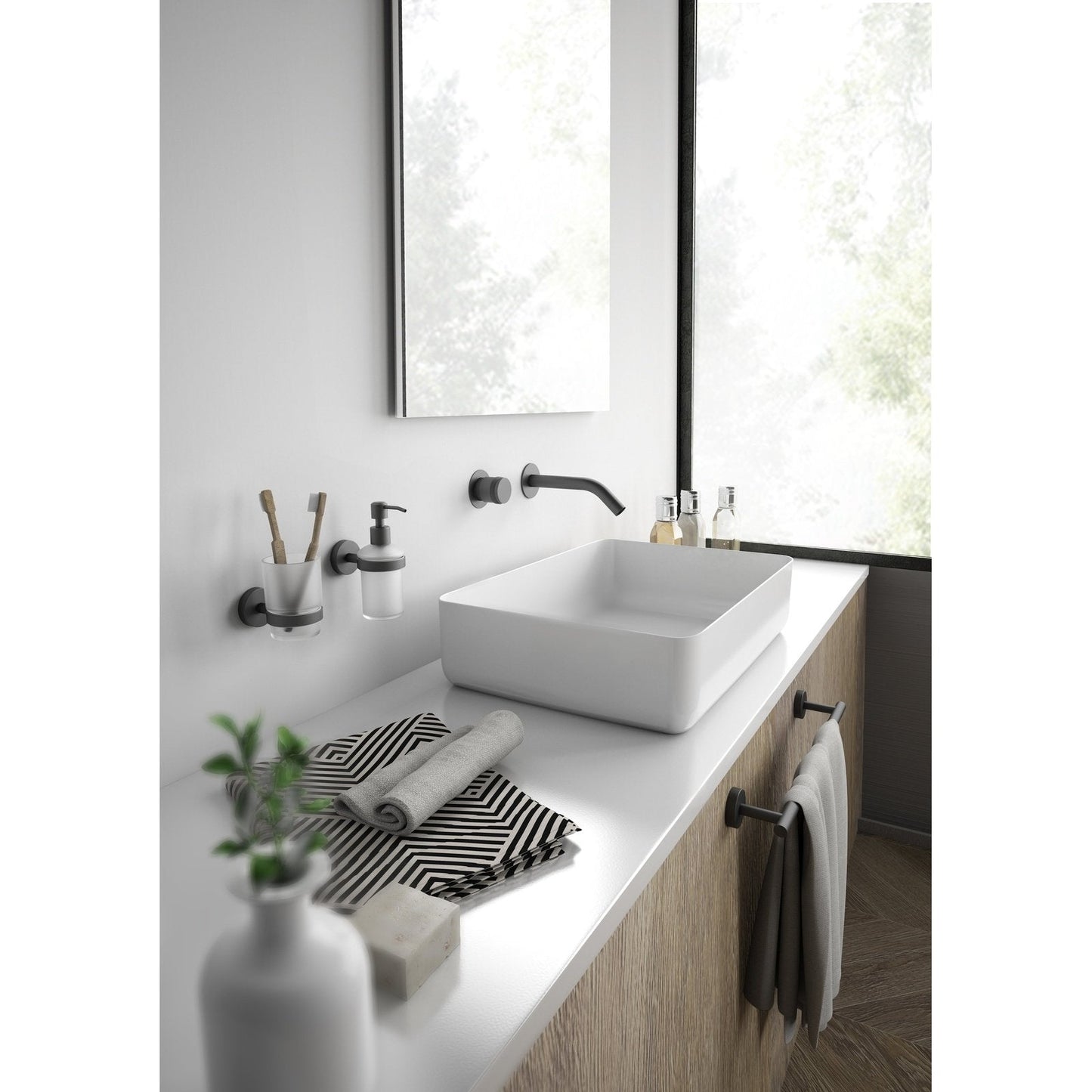 Origins Living Gedy Eros Toilet Roll Holder With Flap Matt Black - Hot Tub Shop