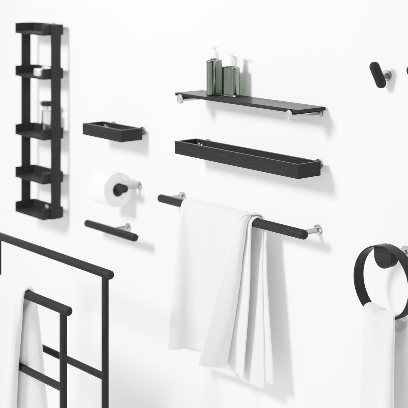 Wireworks Towel Rail Yoku Dark Oak