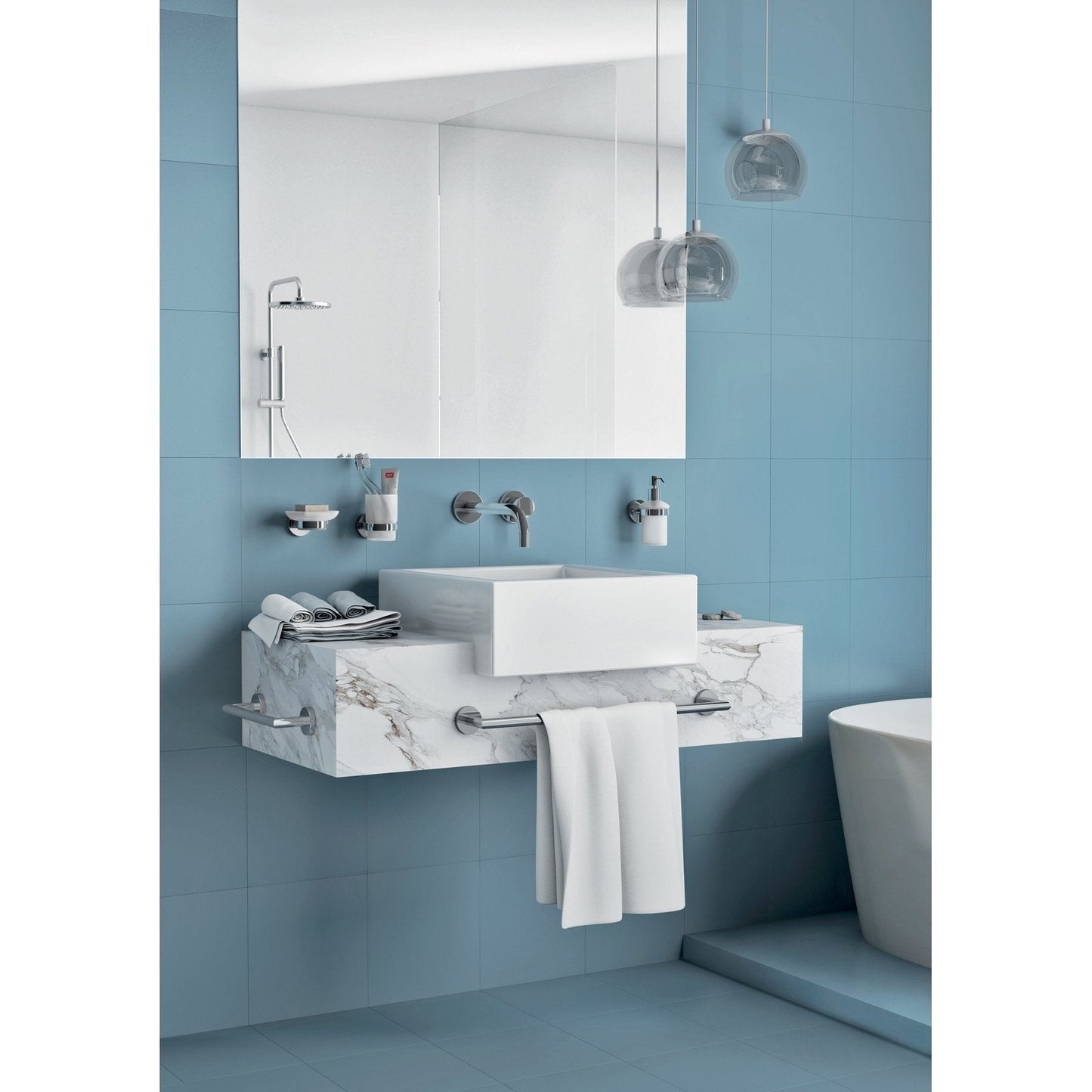 Origins Living Gedy G Pro Double Toilet Roll Holder With Shelf Polished Stainless Steel / Chrome