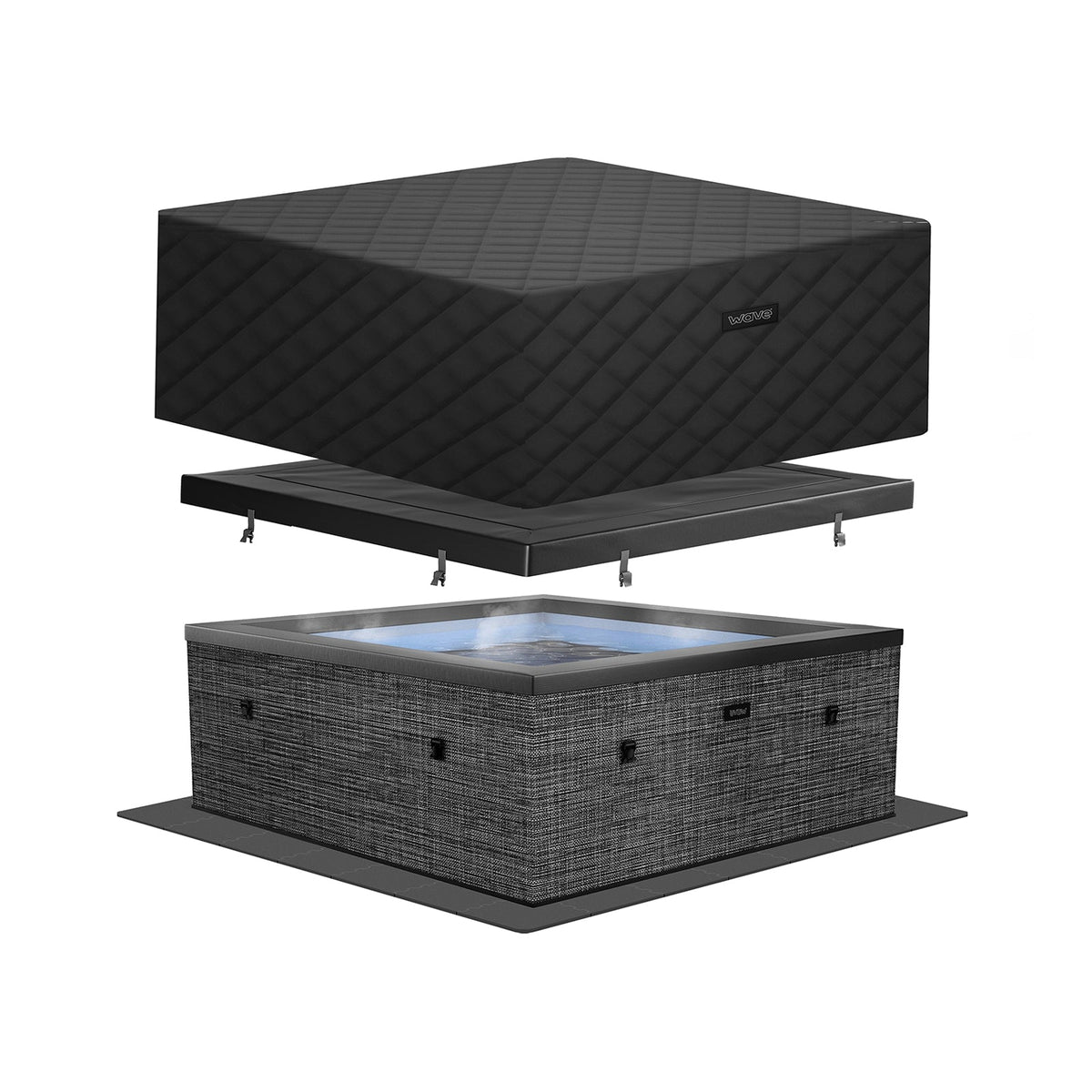 Wave Garda 6 Person Eco Foam Hot Tub Spa - Flint Grey (Energy Efficient Bundle)