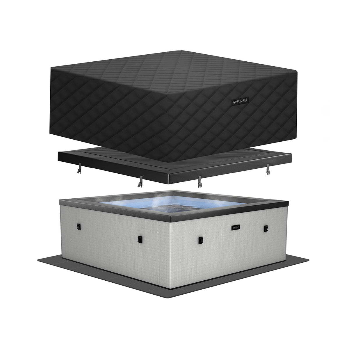 Wave Garda 6 Person Eco Foam Hot Tub - Graphite Grey (Energy Efficient Bundle)