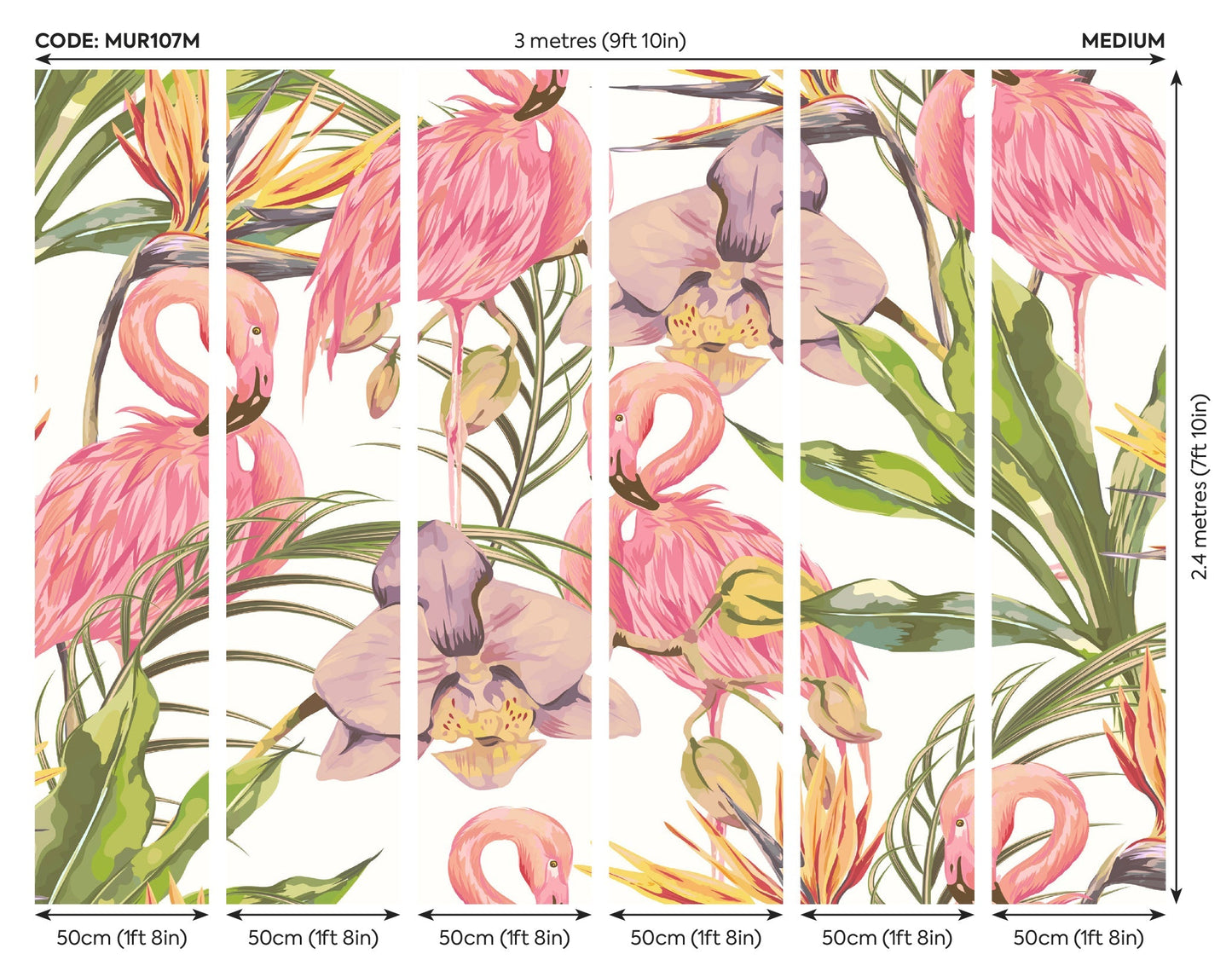 Origin Murals Paradise Flamingo Watermelon 300cm X 240cm