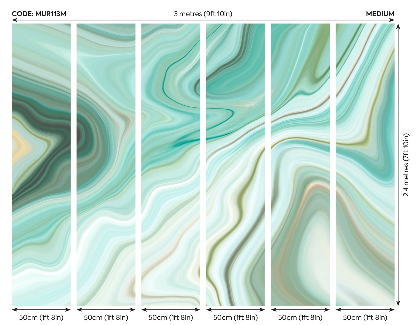 Origin Murals Marbled Ink Emerald 300cm X 240cm