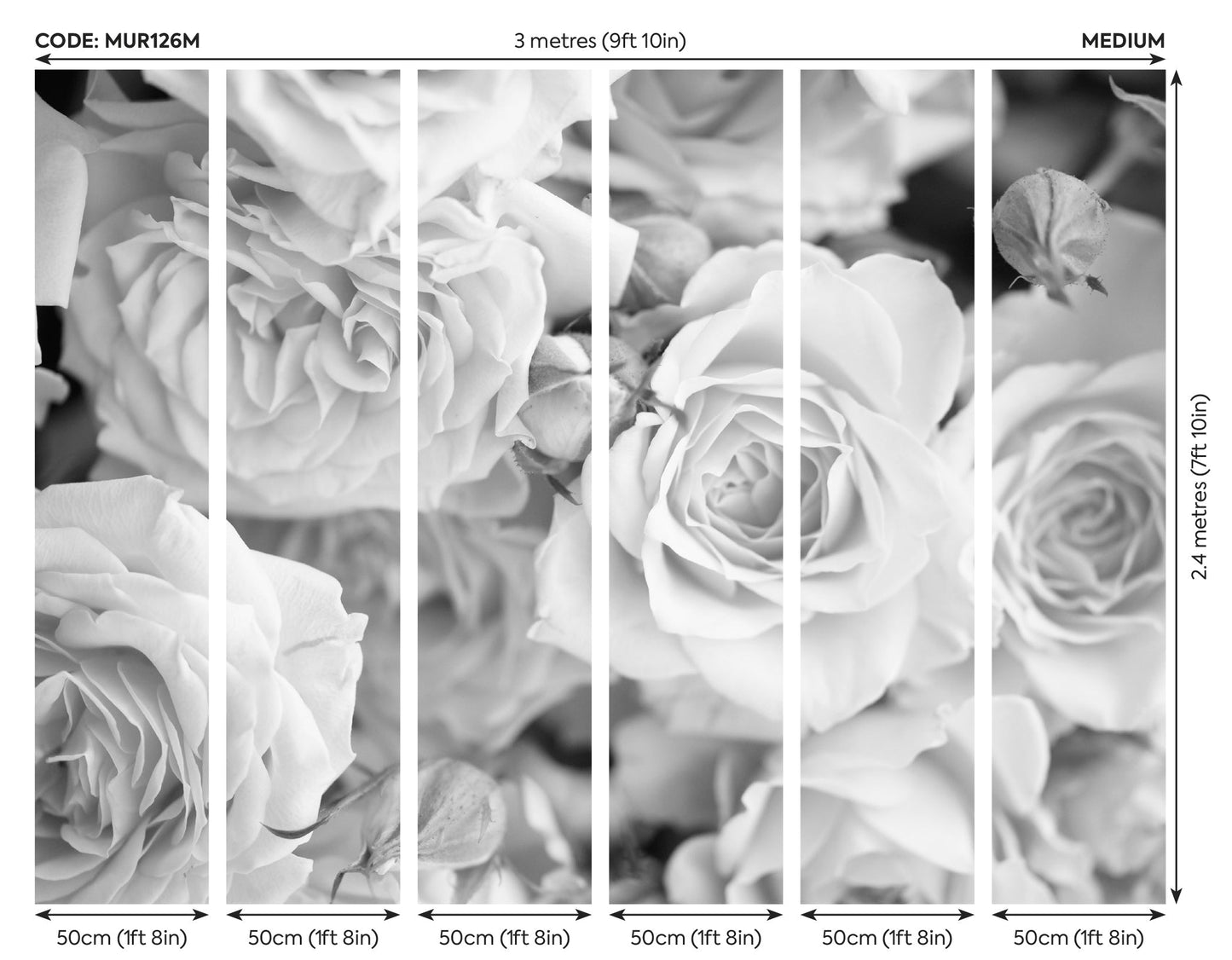 Origin Murals Petals Dove Grey 300cm X 240cm