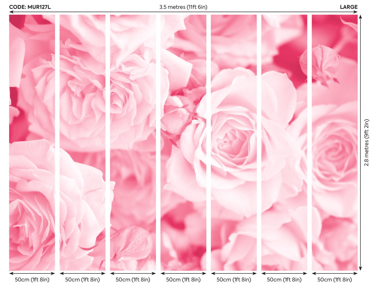 Origin Murals Petals Rose Pink 350cm X 280cm