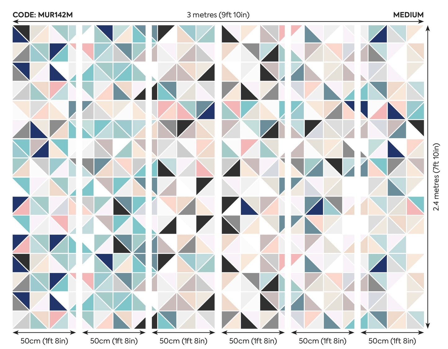 Origin Murals Geometry Blush Jade 300cm X 240cm
