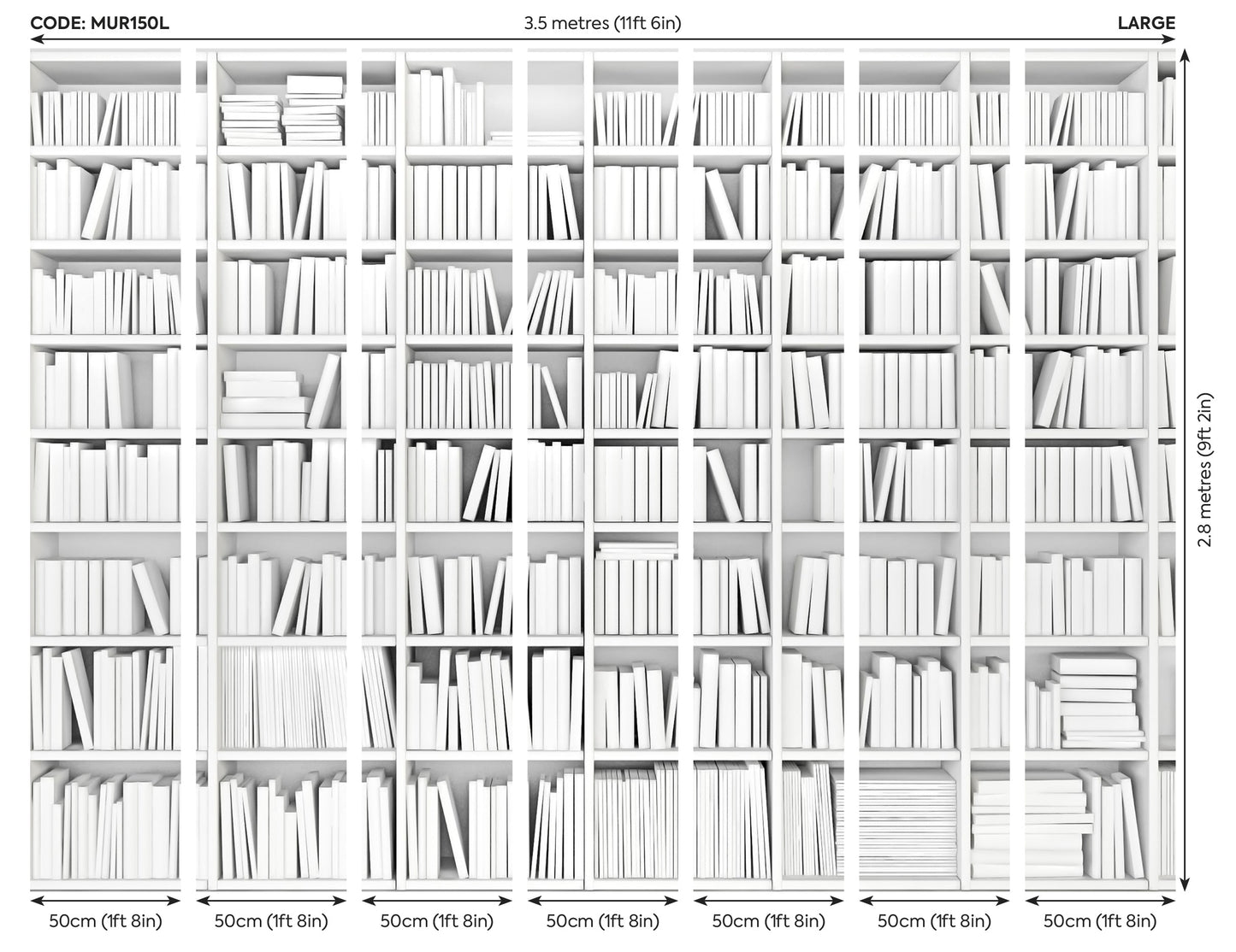 Origin Murals Library White 350cm X 280cm