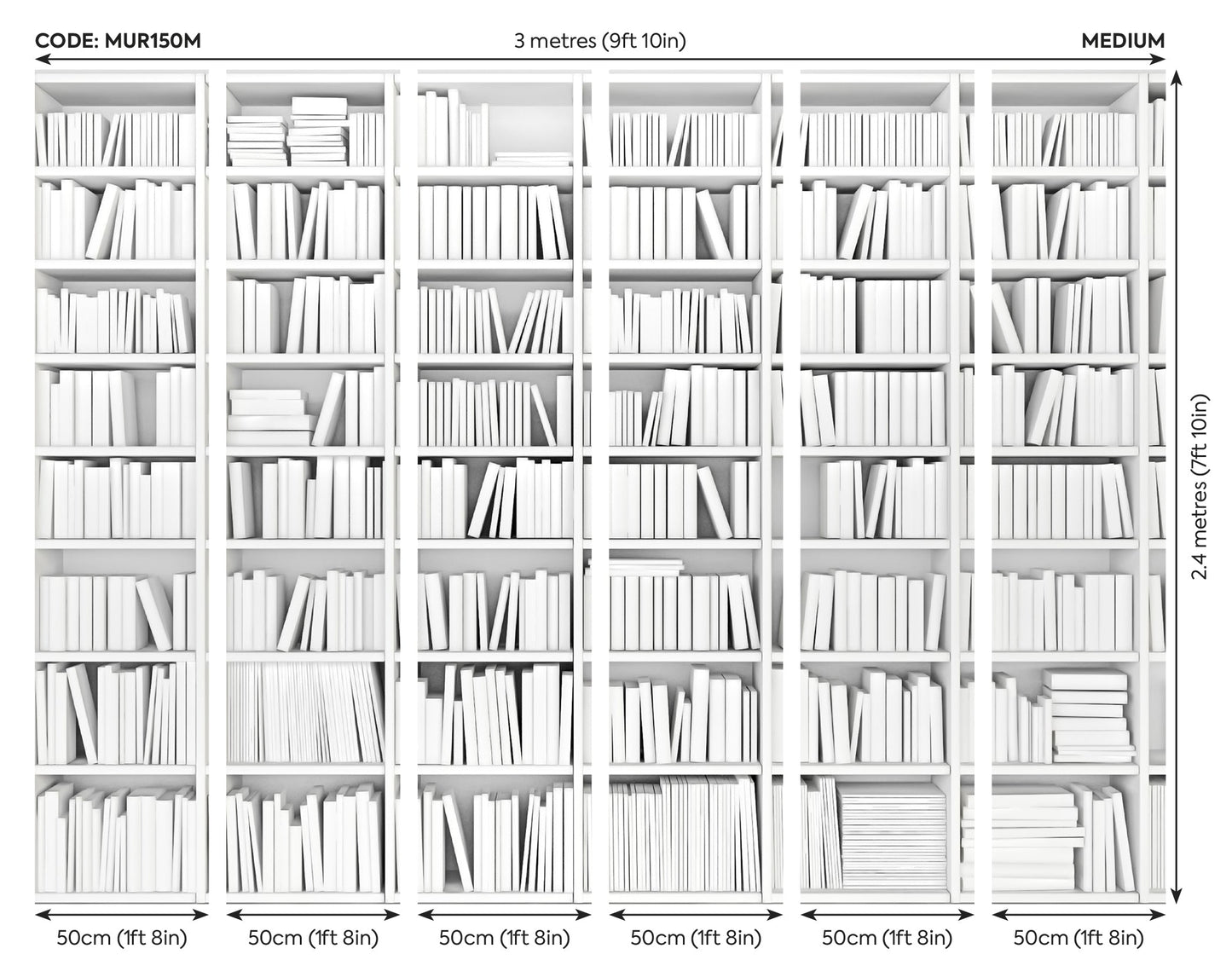 Origin Murals Library White 300cm X 240cm