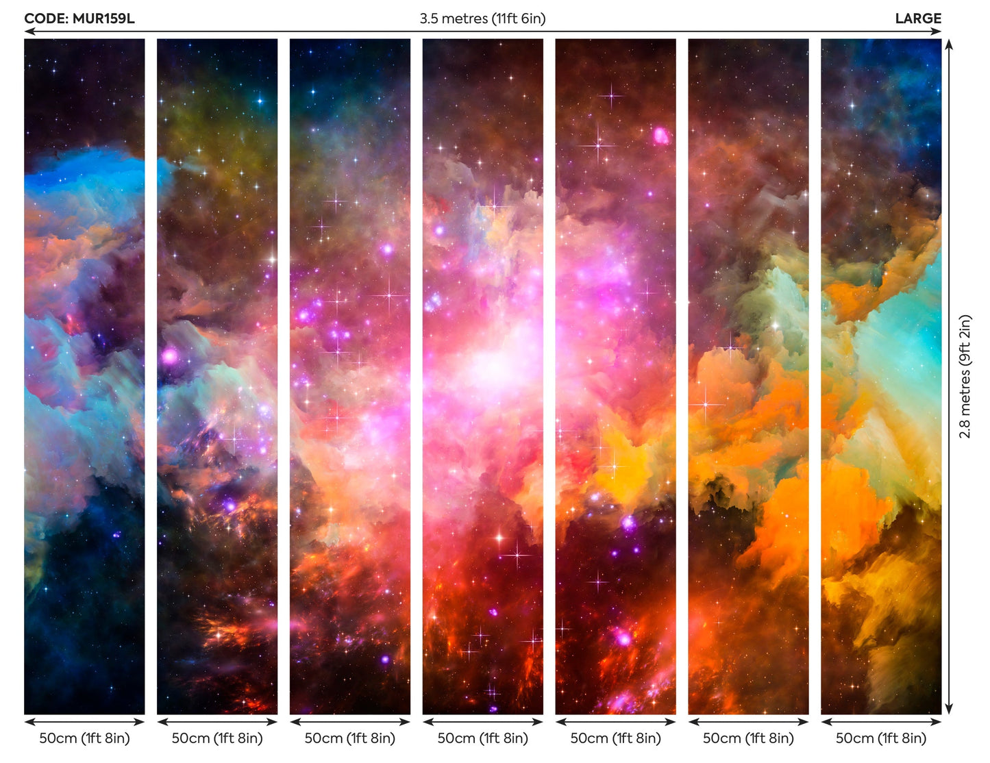 Origin Murals Galaxy Stars Multi 350cm X 280cm