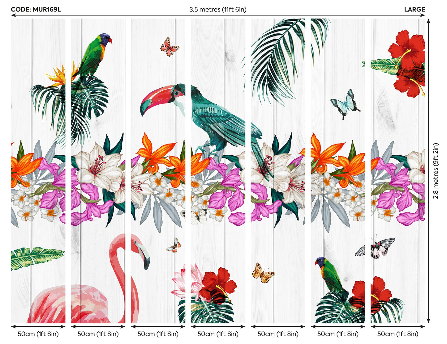 Origin Murals Birds Of Paradise Multi 350cm X 280cm