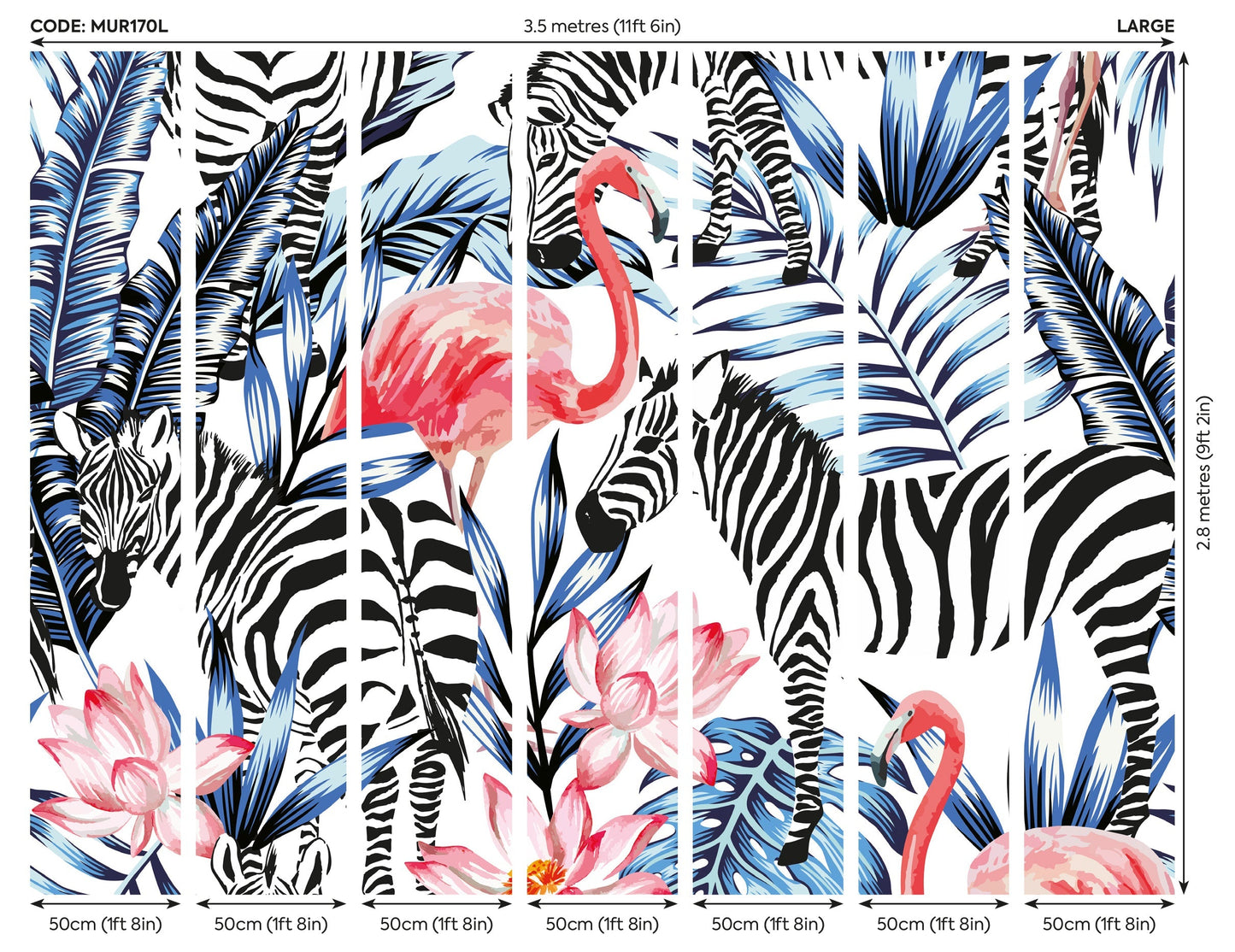 Origin Murals Zemingo Cobalt Coral 350cm X 280cm