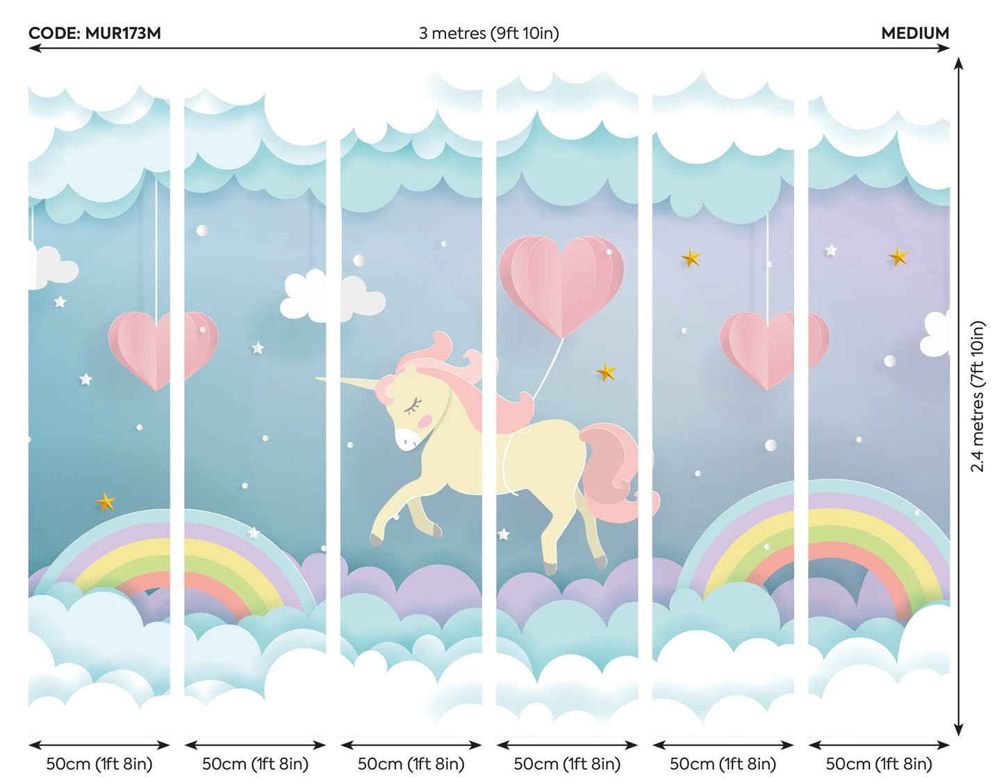 Origin Murals Unicorn Dream Pastel 300cm X 240cm