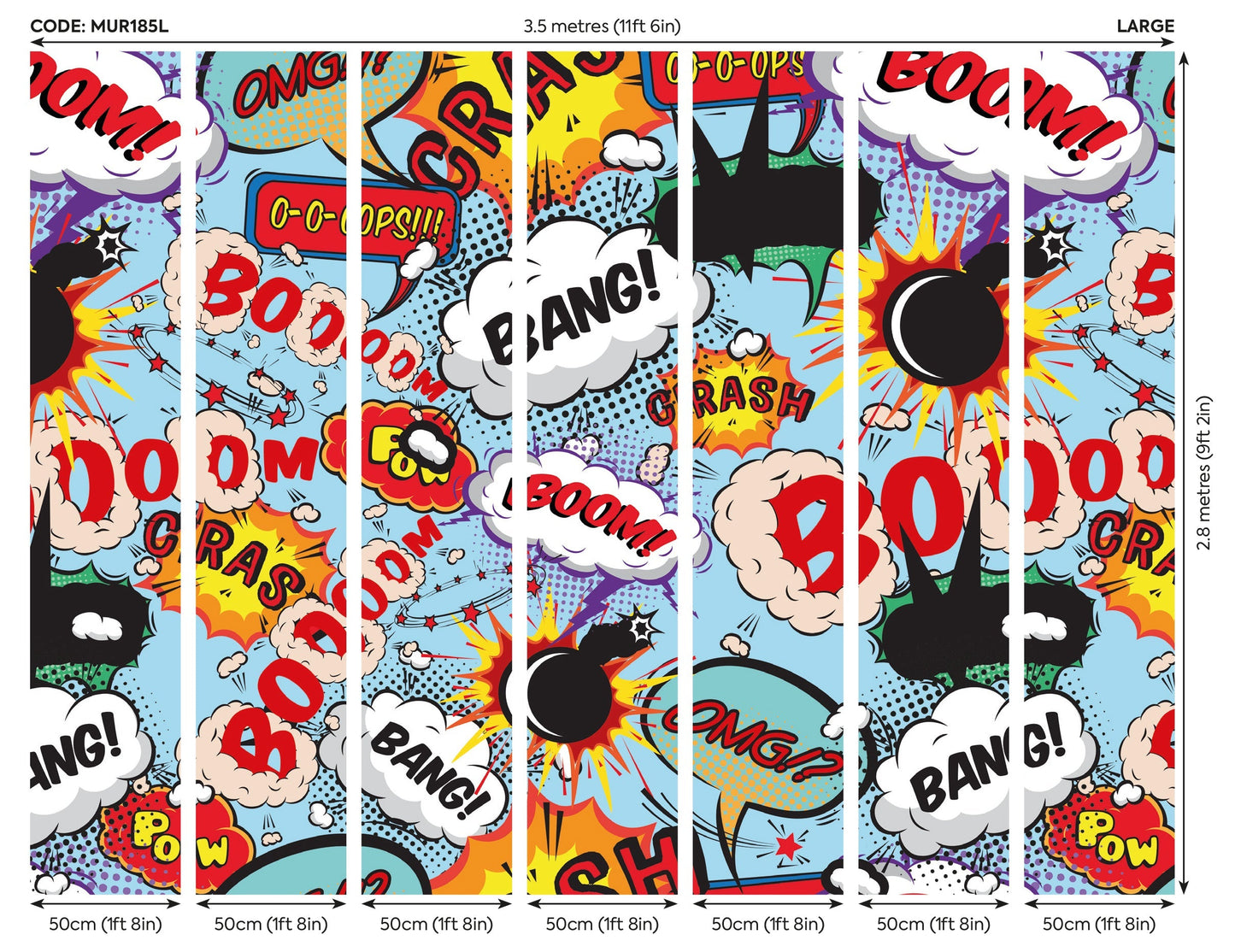 Origin Murals Comic Pop Multi 350cm X 280cm