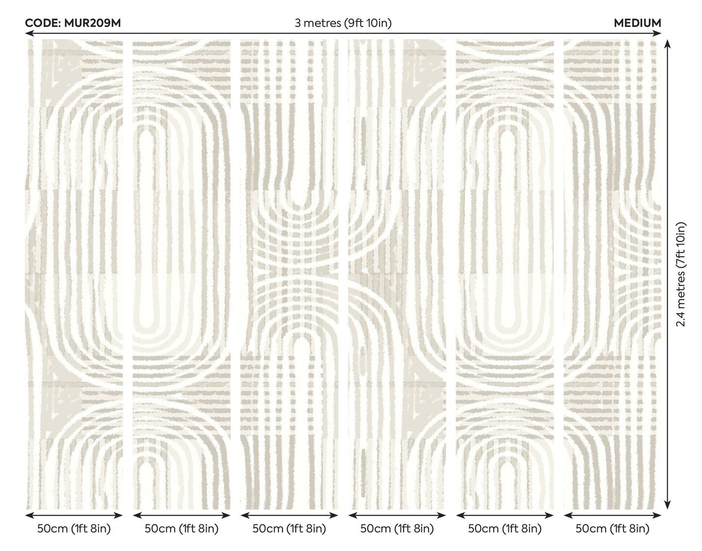 Origin Murals Curved Line Texture Grey 300cm X 240cm