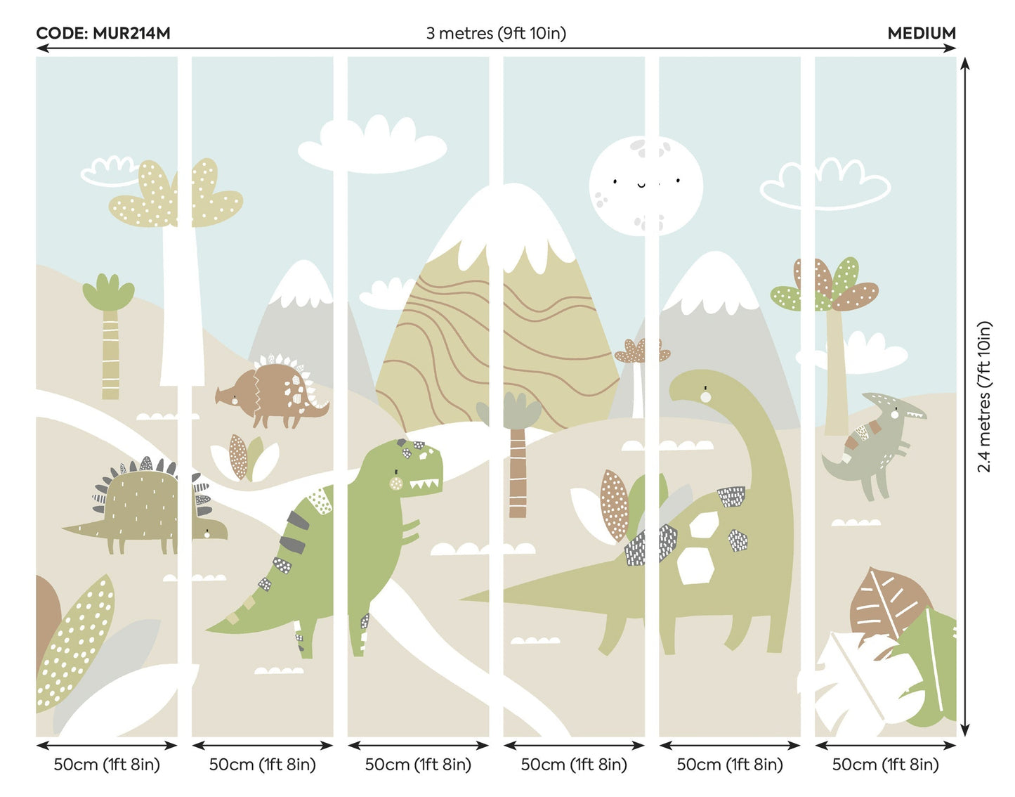 Origin Murals Dinosaur Land Natural 300cm X 240cm
