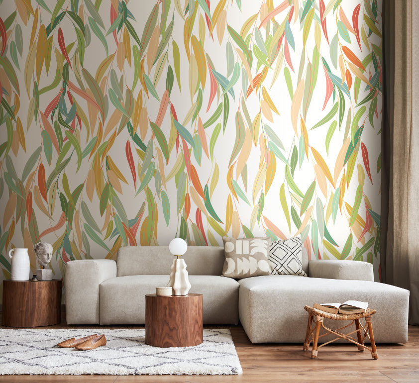 Origin Murals Willow Leaves Apple Green 350cm X 280cm