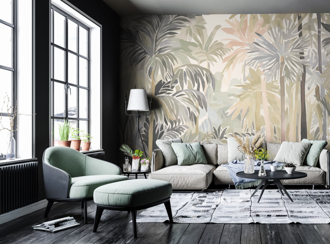 Origin Murals Pretty Palms Natural Stone 300cm X 240cm