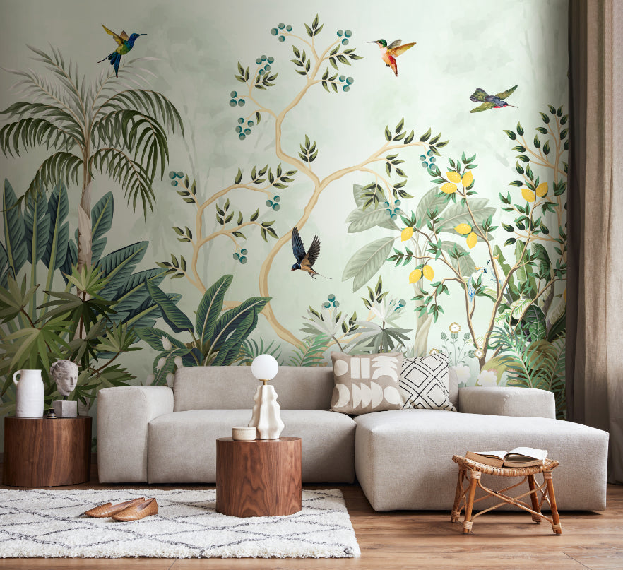 Origin Murals Lemon Tree Forest Forest Green 350cm X 280cm