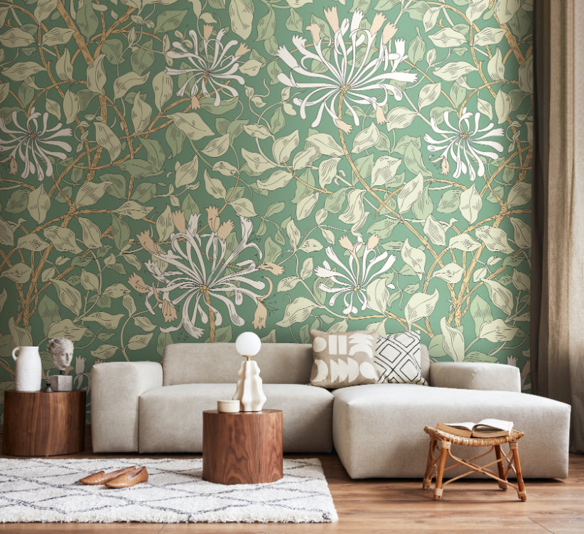 Origin Murals Honeysuckle Soft Jade 350cm X 280cm