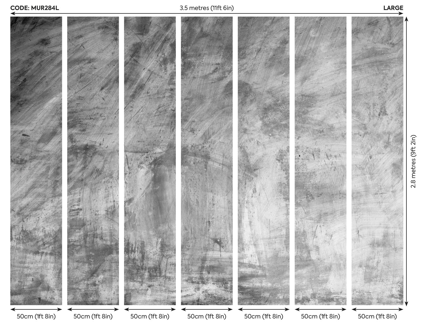 Origin Murals Concrete Grey 350cm X 280cm