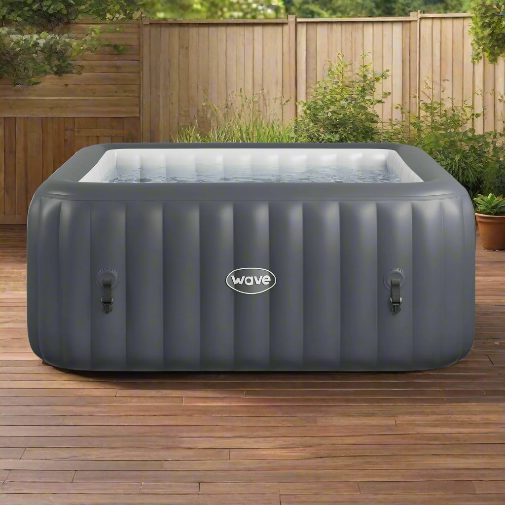 Wave Pacific 6 Person Inflatable Hot Tub Spa - Dark Grey - Hot Tub Shop