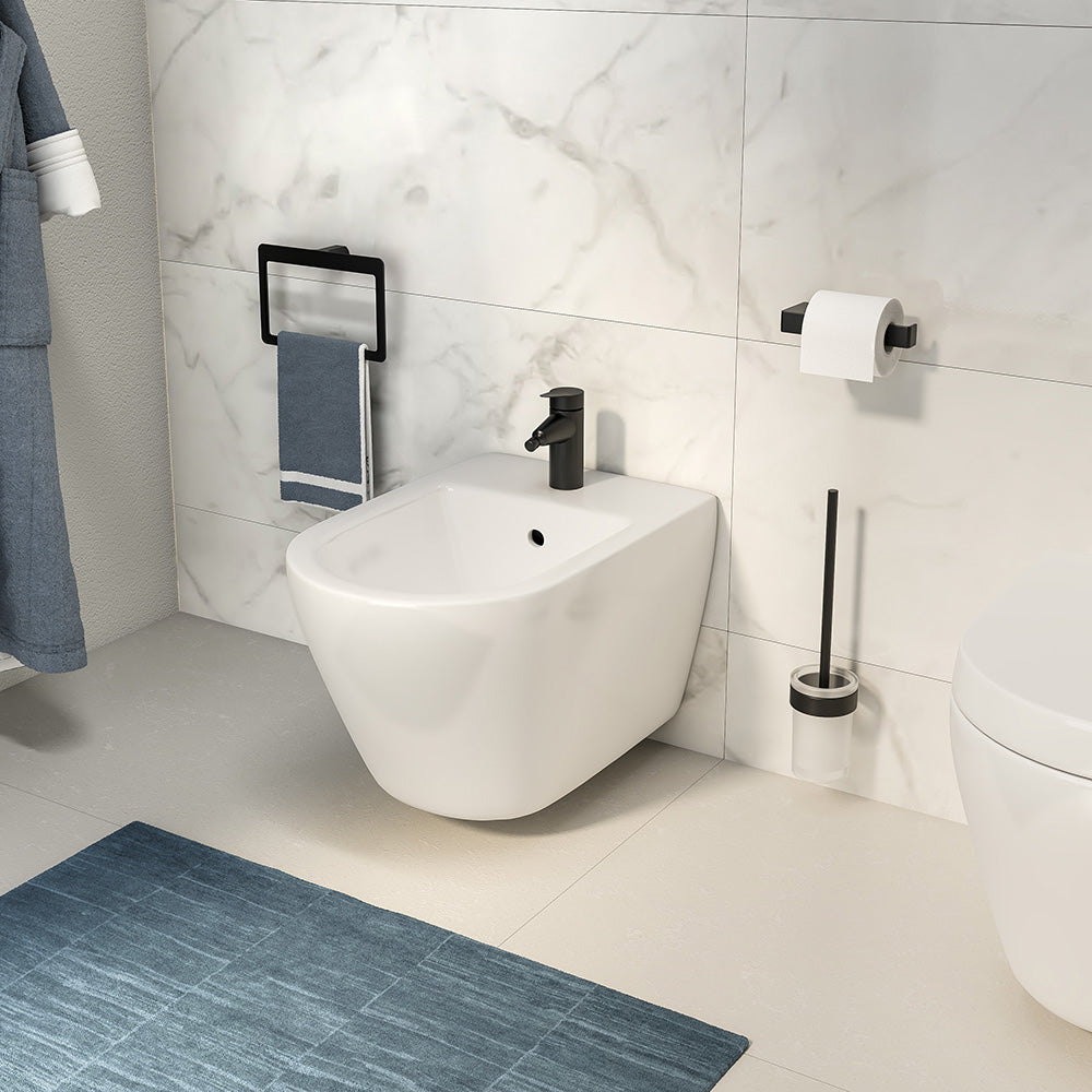 Origins Living Gedy Pirenei Towel Rail 45cm Matt Black - Hot Tub Shop