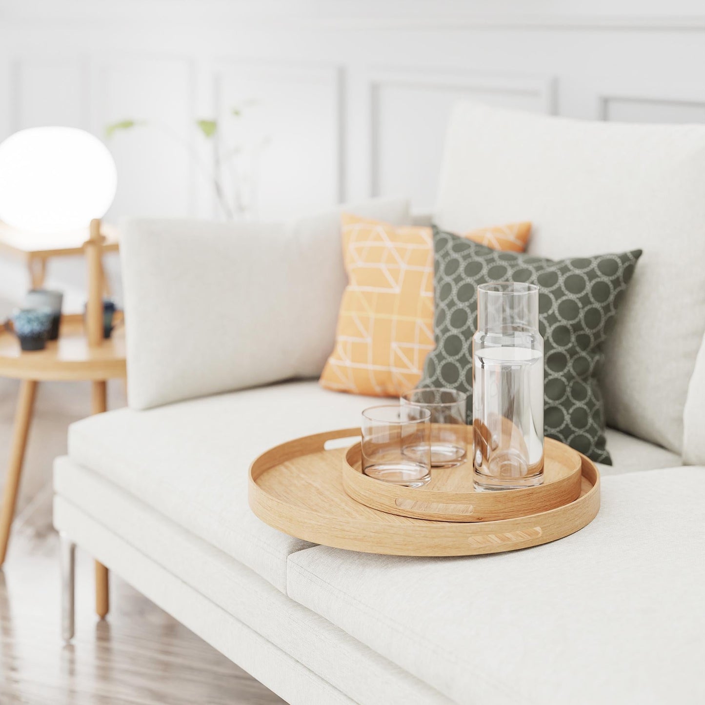 Wireworks Busboy Tray 450 Oak