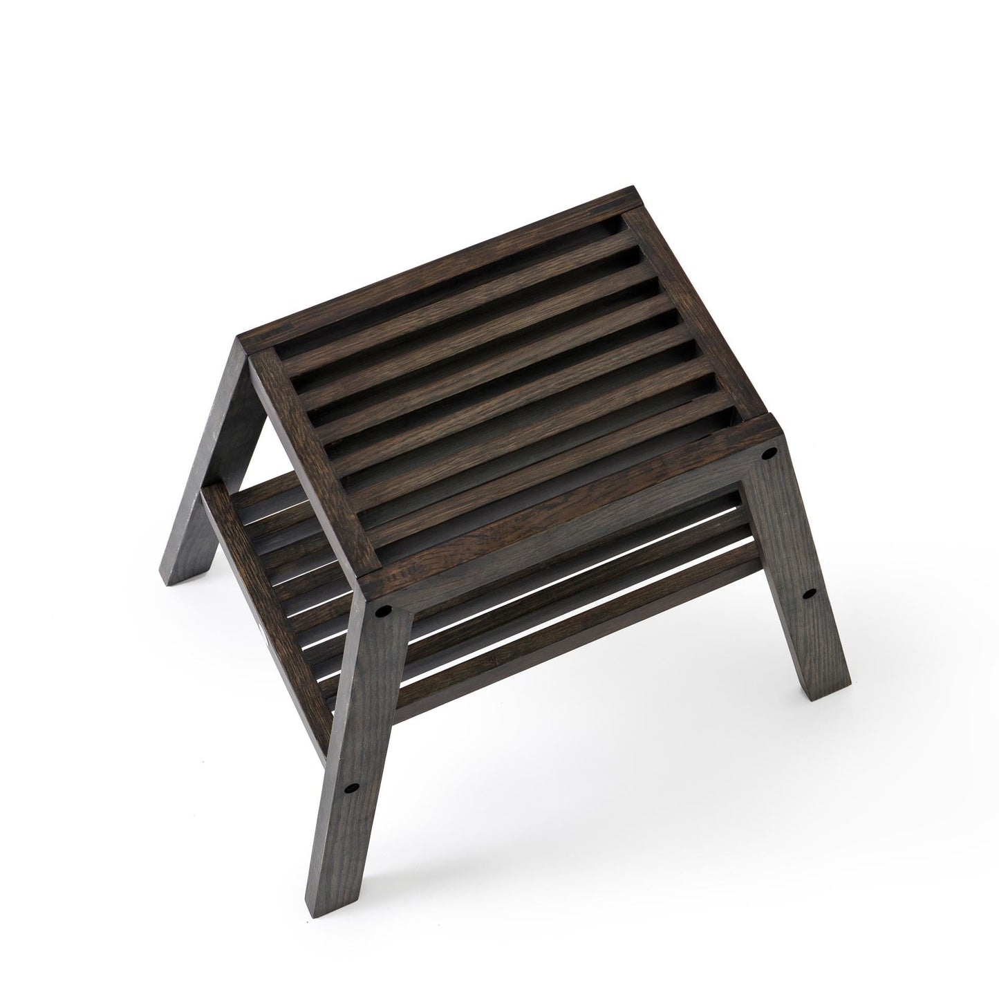 Wireworks Slatted Stool Dark Oak