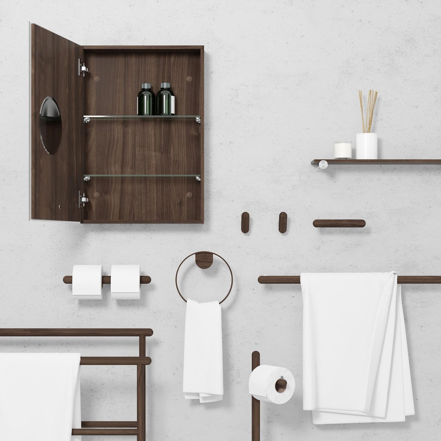 Wireworks Hand Towel Ring Yoku Walnut