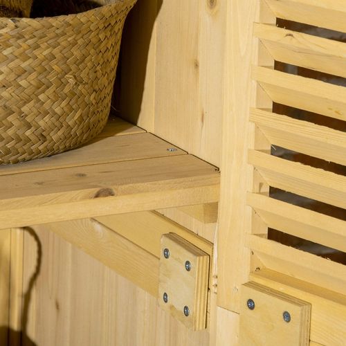 87 x 47 x 160cm Wooden Garden Storage Shed w/ Asphalt Roof, Natural - Hot Tub Shop