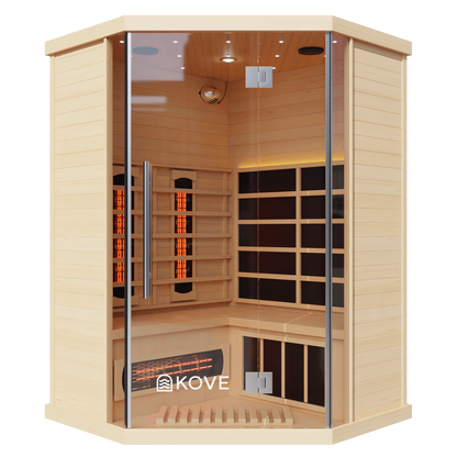 KOVE Corner Full Spectrum Infrared Sauna – 3–4 Person