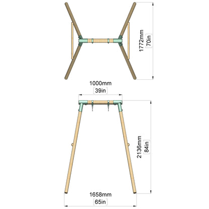 Single Wooden Swing - Evergreen I