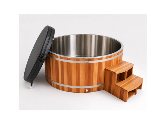 KOVE Duo Oval Cedar Ice Bath – Reclined Cold Plunge - Two Person