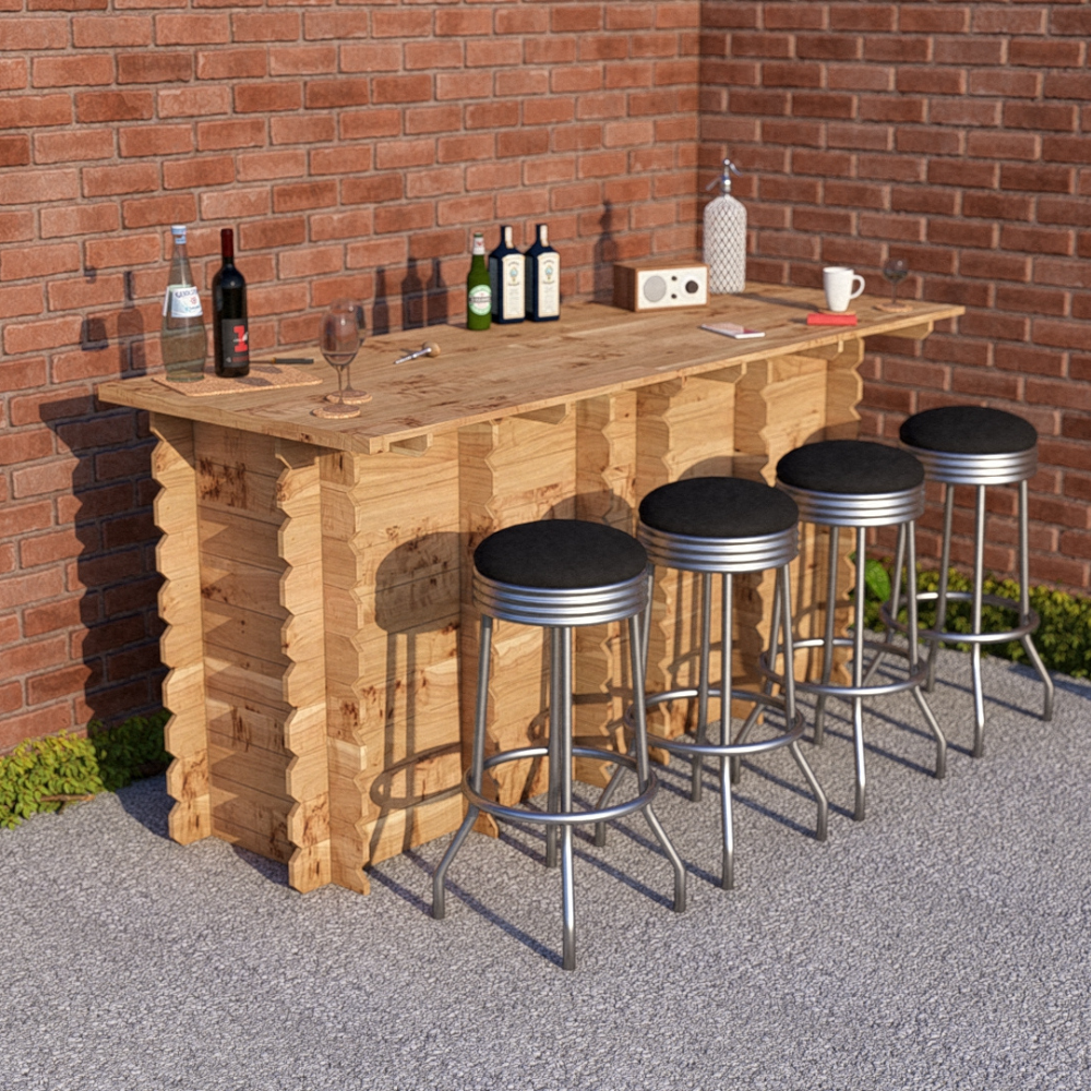 Large Wooden Interlock Bar - Hot Tub Shop