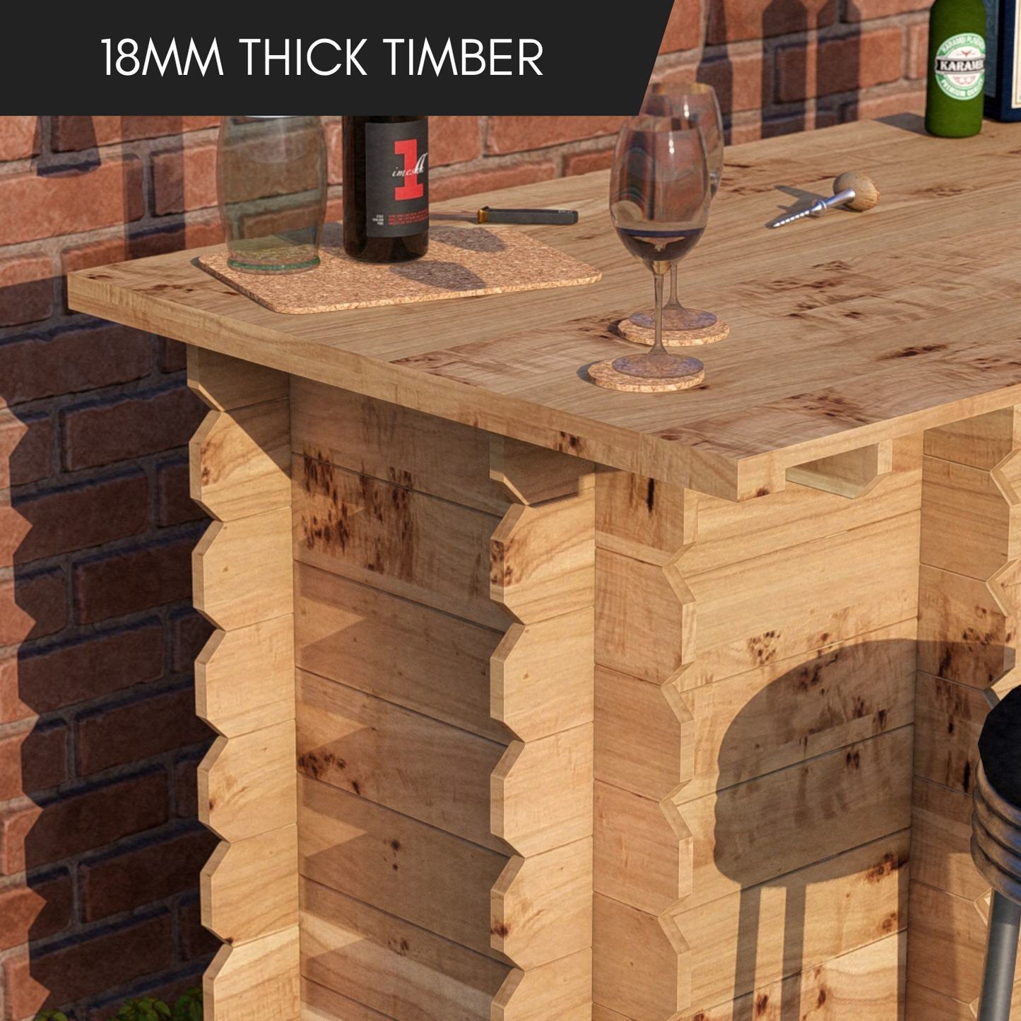 Large Wooden Interlock Bar - Hot Tub Shop