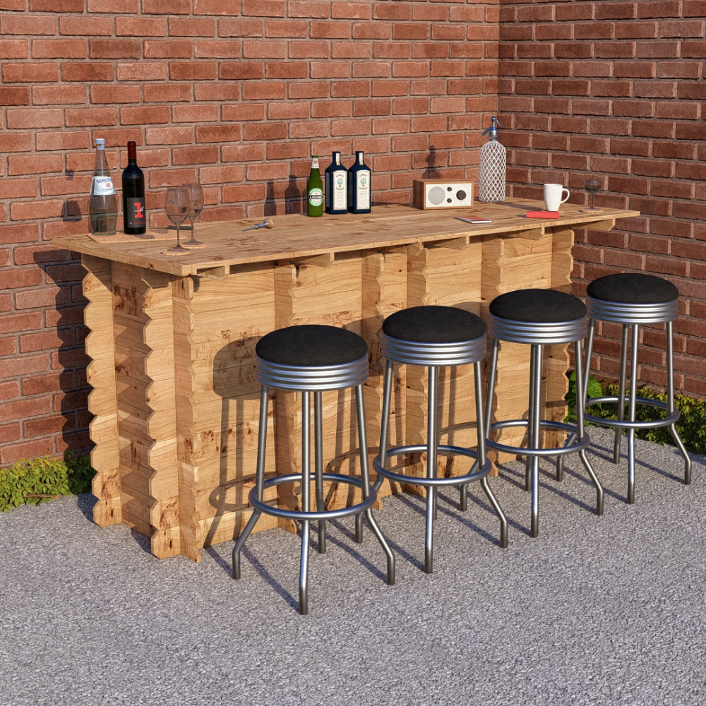 Large Wooden Interlock Bar - Hot Tub Shop